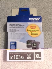 Brother LC103BK XL Cartridge 2 PACK Black Open Box OEM Exp 06/2021 picture