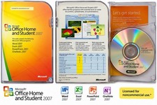Microsoft Office Home & Student 2007 PC DVD w/Product Key Word Excel PowerPoint picture