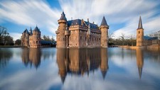 Landscape nature architecture castle clouds water Custom Gaming Mat Desk picture