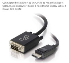 C2g Legrand Displayport To VGA male To Male Display Port Cable C2g 54332 picture