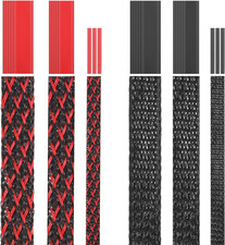 6 Roll 96Ft Wire Loom Braided Cable Sleeve with 127 Pcs Tube Heat Shrinkable, Co picture