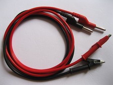 6 pcs Banana Plug to Alligator Clip Silicone Lead High Voltage A Type Red Black picture