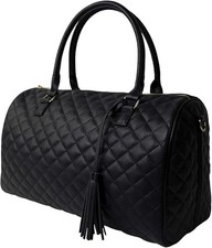 Womens Quilted Weekender Duffle Carry Bags Overnight Travel Handbag Shoulder ... picture