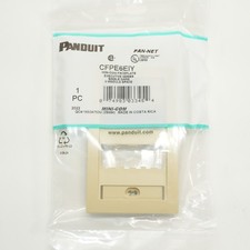 BULK SAVINGS Panduit CFPE6EIY Mini-com Faceplate Single Gang 6 port Electr Ivory picture