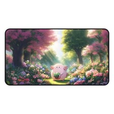 Cute Pink Magical Garden Desk Mat | Chansey Floral Forest Mouse pad picture