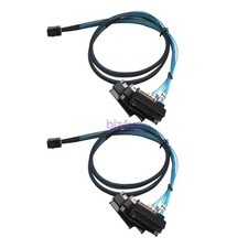 2* Mini SAS HD SFF-8643 to 4 SFF-8482 Hard Drive Forward Breakout Cable RAID 1M picture
