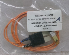 ANIXTER #223739 CORNING OPTICAL CABLE OM1 (62.5/125) MTRJ-SC DPX- 1 Meter  #695B picture
