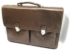 Vtg. 80’s Wilson Brown Soft Leather  Laptop Messenger BriefCase with Strap picture