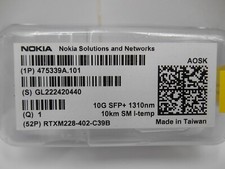 NOKIA AOSK 475339A.101 10G SFP+ 1310nm 10km SM I-TEMP RTXM228-402-C39B picture