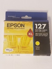 Genuine EPSON 127XL YELLOW High Capacity Ink Cartridge T127420 SEALED EXP 9/2019 picture