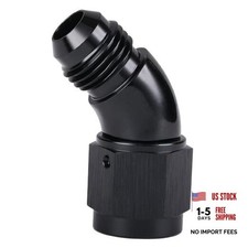 45 Degree Male to Female Swivel Full Flow Fitting Adapter 6AN Black - 45 Degree picture