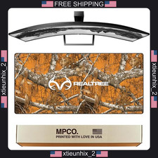 Gaming Desk Mat 36x17 Orange Duraglyde Fabric Non-Slip Mouse Pad picture