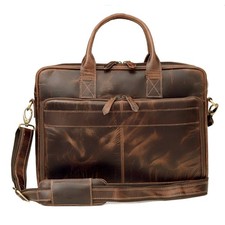 Vintage Handmade Leather Travel Messenger Office Crossbody Bag Laptop Briefca... picture