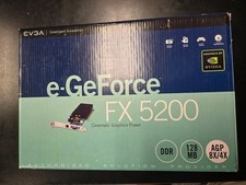 EVGA e-GeForce FX 5200 128MB DDR AGP 8x/4x Vintage GPU Complete in Box w/ Cable picture