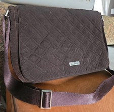 Vera Bradley Messenger Bag - Espresso Brown & Priscilla Pink Retired Color picture
