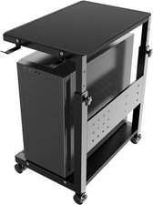 Computer Tower Stand Cart - 2-Tier CPU Cart with 4 Casters, Rolling Holder with picture