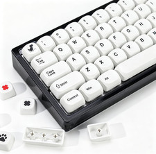 Minimal White KOA Profile Keycaps Set,135 Keys PBT Sublimation Custom Keycaps picture