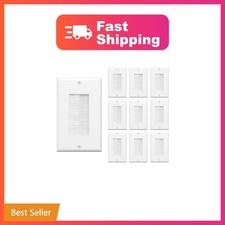 VCE Brush Wall Plate, Cable Pass Through Insert for Wires, White, 10-Pack | I... picture