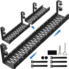 No Drilling Extendable under Desk Cable Management, Metal Cable Management Tray picture