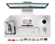 Double-Sided Two-Tone Faux Leather Desk mat Desktop Organization and Accessor... picture