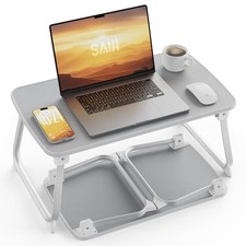 Leather Foldable Lap Desk Laptop SAIJI Bed Tray Table Portable - B08X6SKRCJ picture