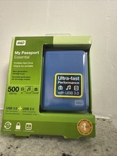 WD My Passport 500GB External Hard Drive USB 3.0 Blue NEW SEALED - MBR/FAT32 picture