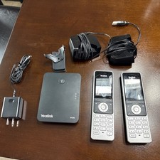 2 - Yealink W60P DECT Cordless Handset with Base Station W60B W56H Tested Works picture