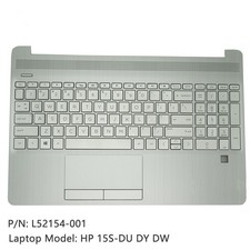 New L52154-001 HP 15S-DU DY DW Palmrest Upper Case w/ Keyboard Touchpad Silver picture