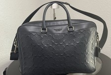 Coach  Becket Navy Blue Embossed briefcase  picture