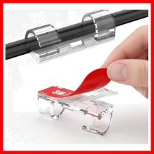100Pcs Clear Adhesive Cable Clips,Wire Clips Cord Holder Cable Management Fin... picture