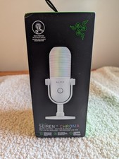 Razer Seiren V3 Chroma White USB Mic RGB Tap-to-Mute Supercardioid - Brand New picture