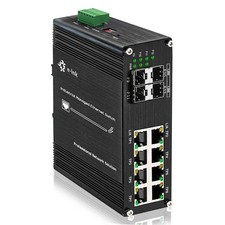 Industrial L2+ Managed 12-Port Network Fiber Switch 10G Uplinks (8×RJ45 + 4×SFP) picture