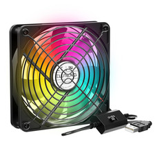 120mm USB Cooling Fan RGB 3 Speed 1100-1500rpm Hydraulic Bearing For PC PS5 picture