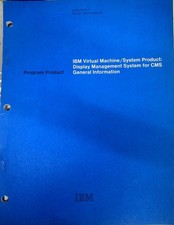IBM Virtual Machine/System Product Display Management System for CMS 1981 manual picture