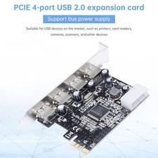 HUB 2.0 PCIE to USB 2.0 Expansion Card Moschip Adapter Card 4PIN Power Supply picture