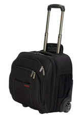 Codi Black Rolling Luggage Bag w Laptop Protector Sleeve & 3 Zipper Compartments picture