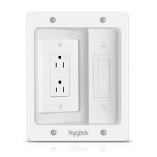 Recessed Outlet Box Wall Mount TV Dual Power Receptacle Cable Management picture