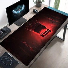 1pc 2D Flat, King Crown Design Extended Gaming Mouse Pad, Durable Polyester Ma picture