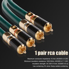 Pair Audio OCC Single  Copper RCA Cable Signal Cord w/ Gold Plated Plug picture