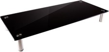 Medium Multimedia Desktop Stand Black Glass (27.6