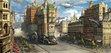 Landscape sy37 art fantasy steampunk cityscape city Custom Gaming Mat Desk picture