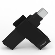 iXflash 256 GB Backup Flash Drive USB A & USB C for iPhone iPad & Computer Black picture