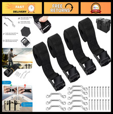 6.5ft Battery Hold Down Straps with Cam Buckle, Stainless Steel Bracket - 4 PCS picture