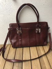 Andrew Marc New York Laptop Bag Burgundy Leather Messenger Briefcase Work EUC picture