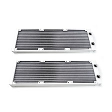 360mm Aluminum Radiator, white, 2 Pack for PC Water Cooling, G1/4, 120mm Fan picture