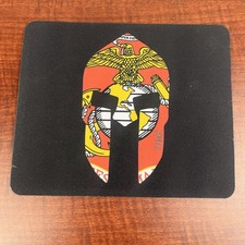 US MARINE CORPS SPARTAN HELMET  ON PATTERN USMC Flag Pattern MOUSE PAD picture