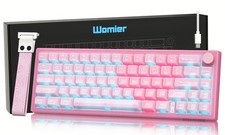 Womier 60% Keyboard QMK/VIA, Pink Gaming Mechanical Keyboard Creamy, Hot Swap... picture