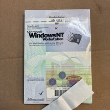 Vintage Windows NT Workstation CD & 3 Floppy Disks PC Only Sealed 1997 CoA picture