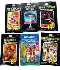 Lot 6 Atari 2600 Sears Tele Games Manuals Space Invaders Pong Baseball Booklet picture