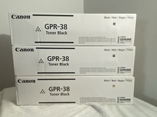 Lot Of 3 - Genuine Canon GPR-38 Black Toner Cartridge 3766B003AA 6055 6255 6980 picture
